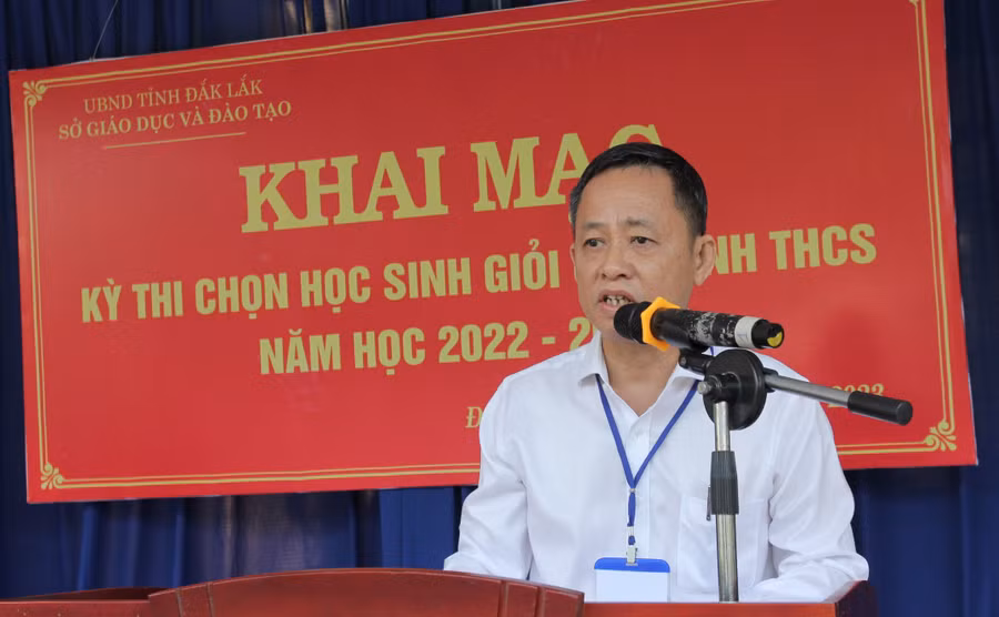 TS. Đỗ Tường Hiệp - phát biểu khai mạc kỳ thi (ảnh: Thành Tâm).