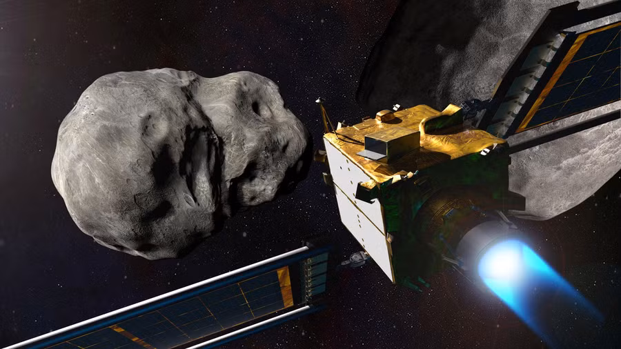 Tàu vũ trụ đâm vào tiểu hành tinh. Ảnh minh họa: NASA. Tàu vũ trụ đâm vào tiểu hành tinh. Ảnh minh họa: NASA.