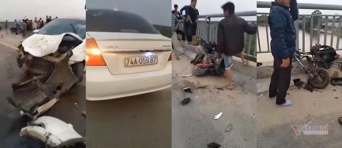Hiện trường vụ tai nạn khiến 4 em học sinh thương vong ở Quảng Trị tối ngày 25/2. Ảnh: Vietnamnet.