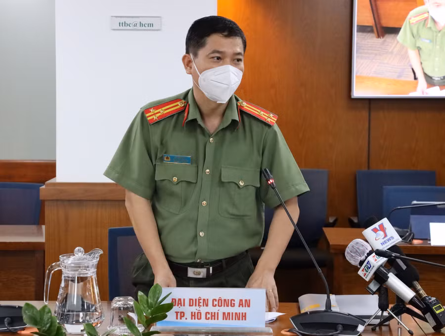 Thượng tá Lê Mạnh Hà, Phó Trưởng phòng Tham mưu Công an thành phố Hồ Chí Minh. Ảnh: Huyền Mai