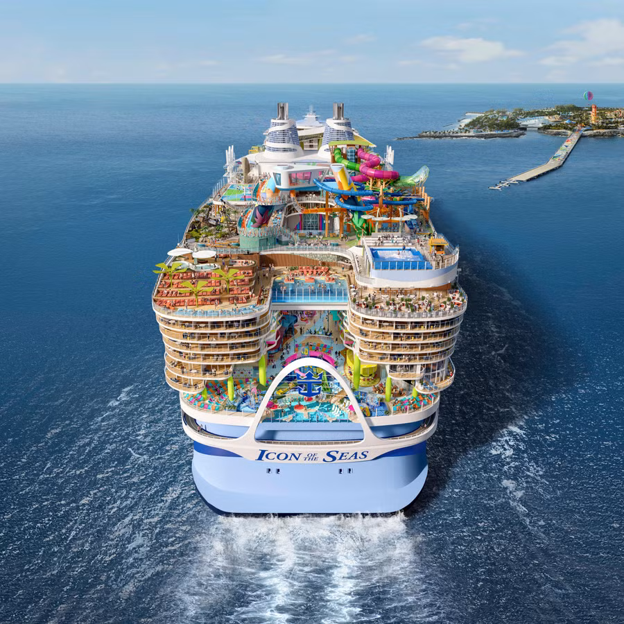 Icon of the Seas là tàu du lịch lớn nhất thế giới bao gồm tất cả dịch vụ tiện nghi của một khu nghỉ dưỡng sang trọng. Ảnh: Royal Caribbean International.