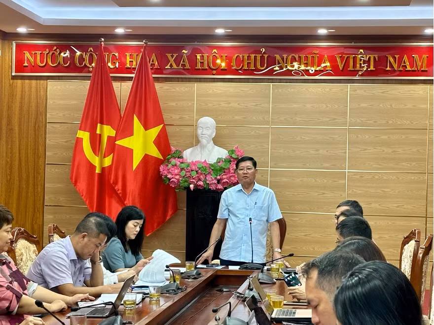 Phó Giám đốc Sở LĐ-TB&amp;XH Hà Nội Hoàng Thành Thái thông tin về Ngày hội gắn kết giáo dục nghề nghiệp Thủ đô với thị trường lao động năm 2024.