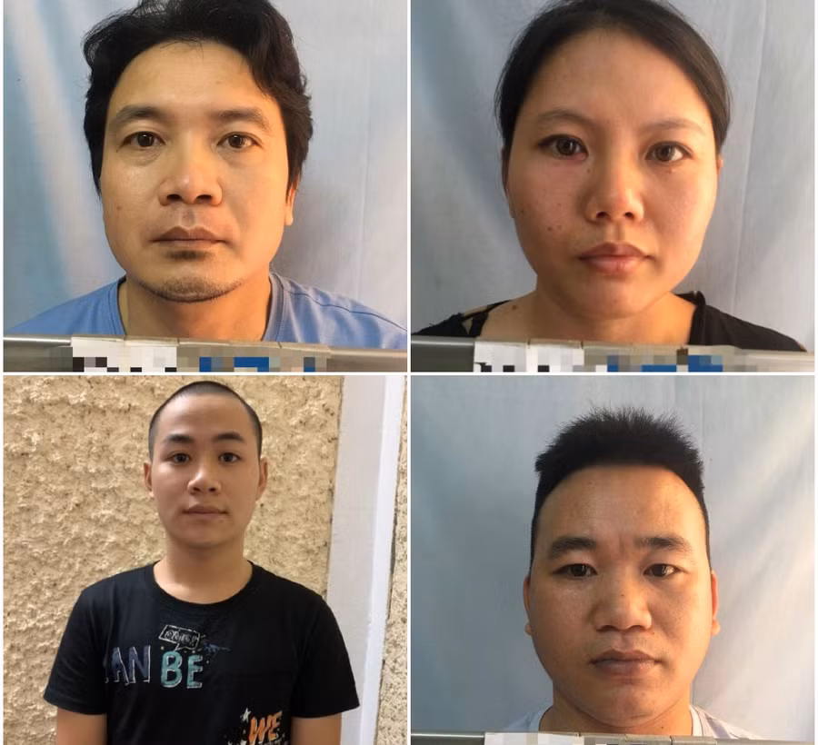 Các đối tượng có liên quan đến vụ án. Ảnh: Công an Nghệ An.