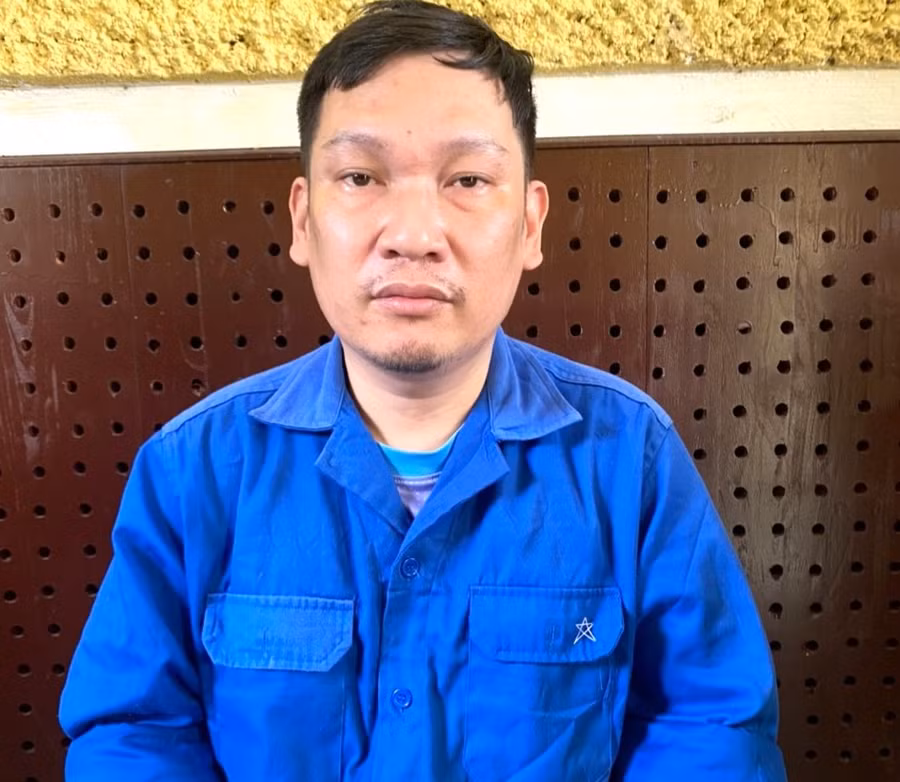 Trần Ngọc Đức tại cơ quan điều tra - Ảnh: HL