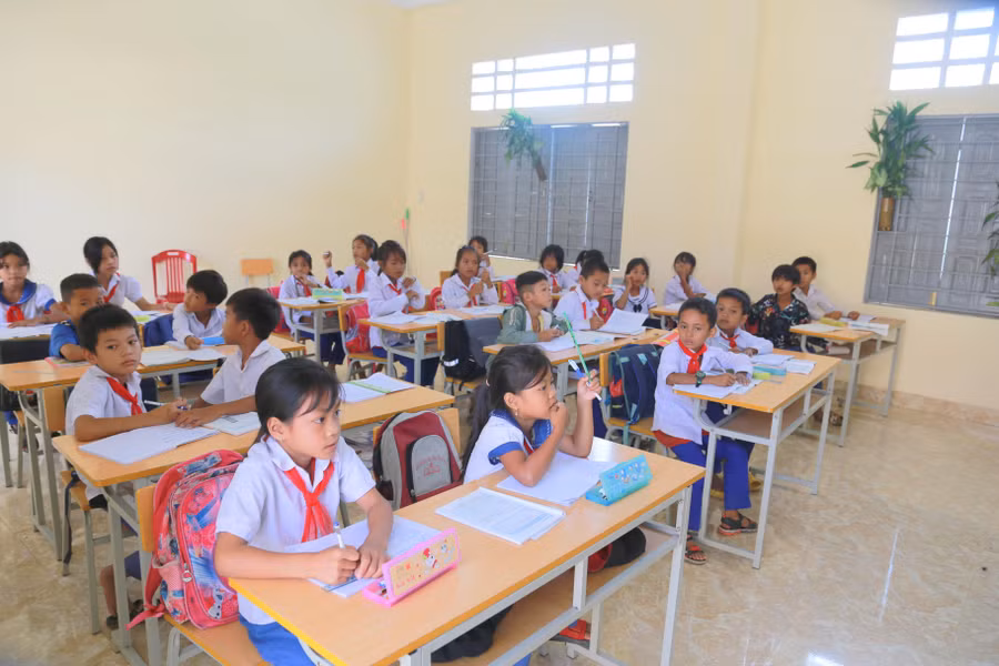 Học sinh tại Trường Tiểu học Húc, huyện Hướng Hóa.