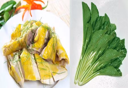 Bạn không nên ăn thịt gà cùng với rau cải.