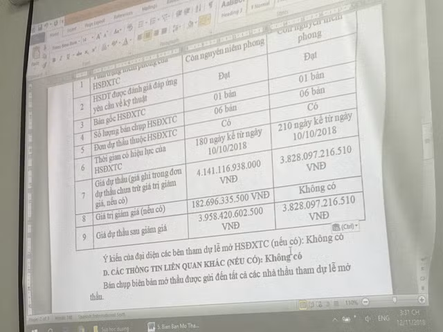  Giá dự thầu sau giảm giá mà hai bên đưa ra 