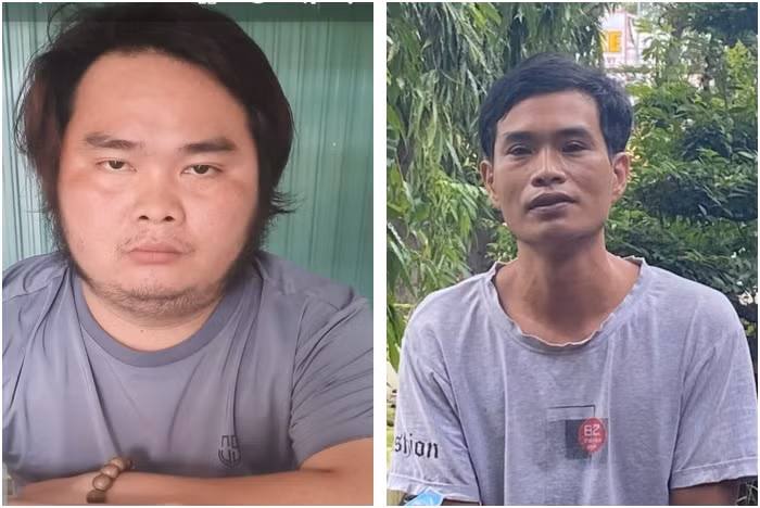 Đối tượng Nguyễn Hồng Cam và Trương Văn Báo. Ảnh: Công an An Giang