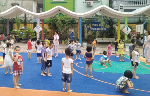 Học sinh Trường Mầm non Xuân La - nơi cô giáo Nguyễn Thị Liên đang công tác.