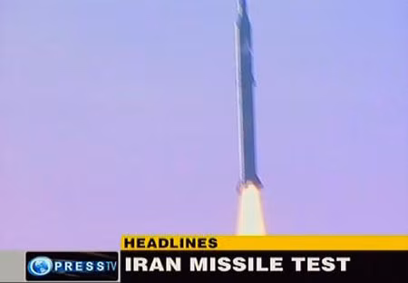 A video grab image shows Iran test-firing its Sejil-2 missile
