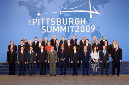 Group of 20 (G20) Financial Summit in Pittsburgh of the U.S., Sept. 25, 2009.