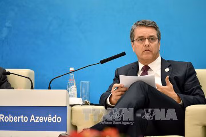 Tổng Giám đốc WTO Roberto Azevedo phát biểu tại Hội nghị Thương mại G20 ngày 3/9. Ảnh: THX/TTXVN