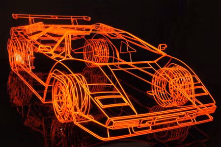 (chèn hình số 02: Koenig Lamborghini Countach mô hình bằng khung thép)