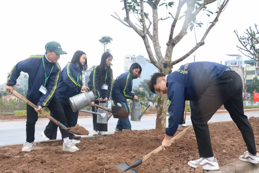 Sinh viên Học viện Nông nghiệp Việt Nam tích cực hưởng ứng trồng cây xanh. Sinh viên Học viện Nông nghiệp Việt Nam tích cực hưởng ứng trồng cây xanh.
