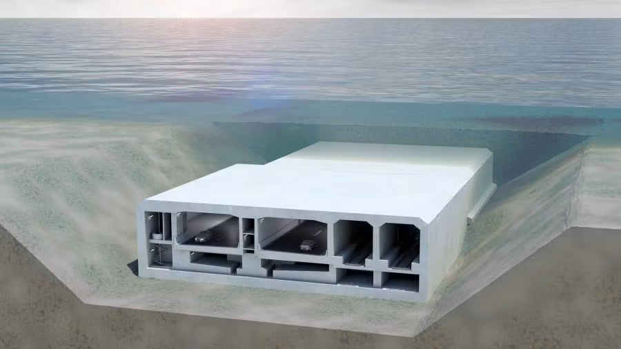 Đường hầm Fehmarnbelt gồm 2 phần đường ô tô 2 làn, một hành lang dịch vụ và hai đường ray tàu điện. Ảnh: Femern A/S.