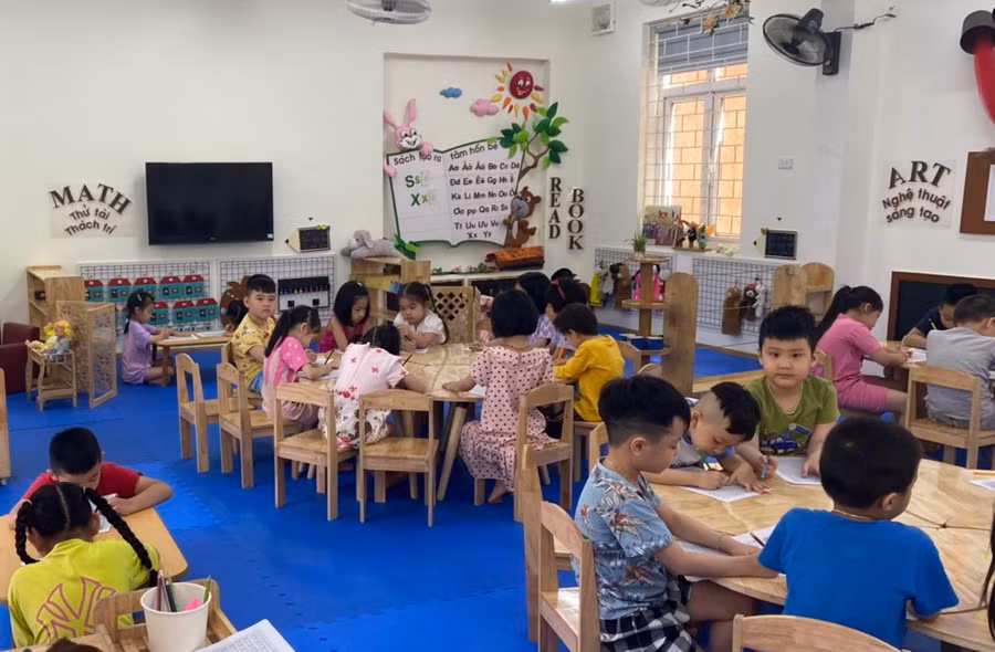 Một lớp học của Trường mầm non Trương Định