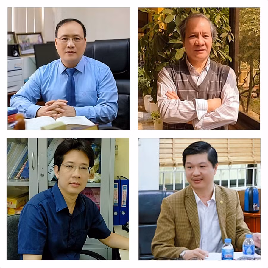 GS.TSKH Nguyễn Đình Đức, GS.TS Phạm Hùng Việt, PGS.TS Từ Bình Minh và PGS.TS Lê Hoàng Sơn (ảnh từ trái qua).