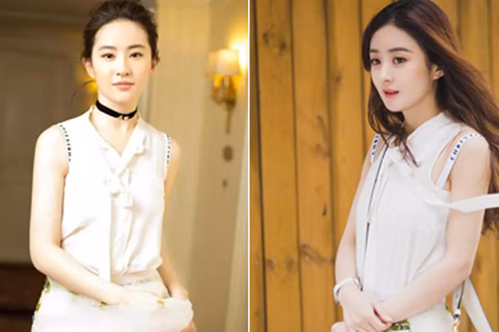 Lưu Diệc Phi và Triệu Lệ Dĩnh liên tục mặc đụng váy áo