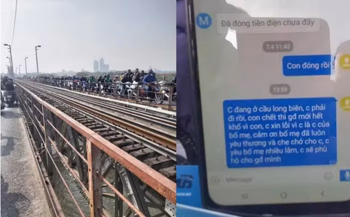Dòng tin nhắn nam thanh niên gửi mẹ trước khi nhảy cầu tự tử.