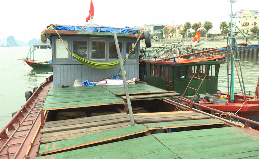 Cơ quan Công an khám xét phương tiện của nhóm đối tượng. Ảnh: Công an Quảng Ninh