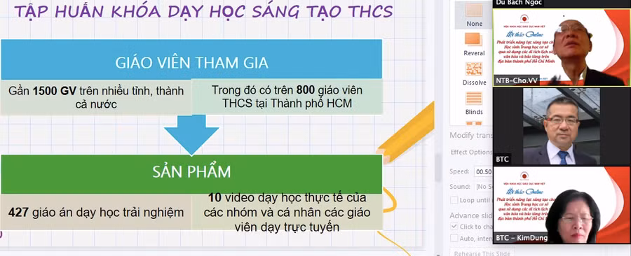 Hội thảo tổ chức trực tuyến thu hut đông đảo GV tham gia