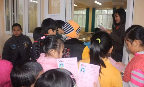 Chuẩn bị vào phòng thi