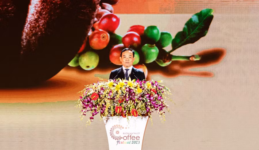 Phó Thủ tướng Chính phủ Trần Lưu Quang phát biểu tại khai mạc Lễ hội Cà phê Buôn Ma Thuột lần thứ 8 năm 2023.