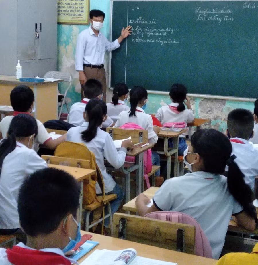 Một lớp học của Trường Tiểu học Hải Hà (Nghi Sơn, Thanh Hóa). Ảnh: NTCC