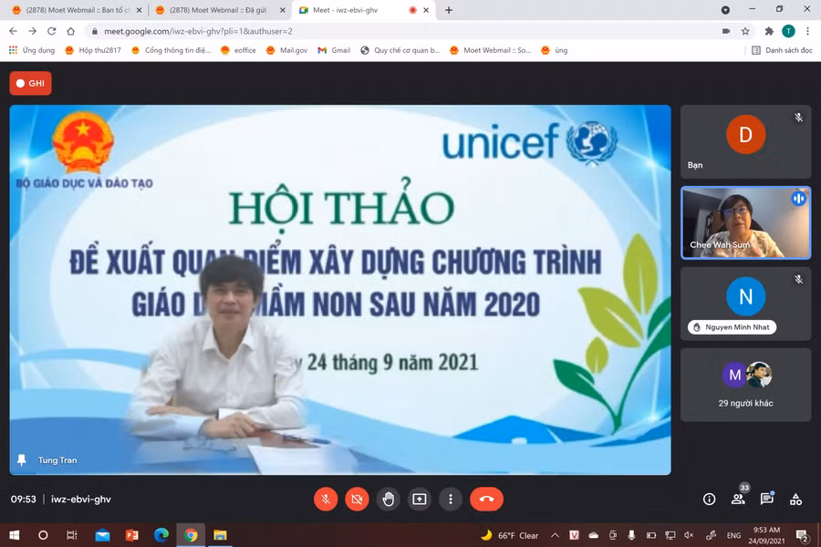 PGS.TS Nguyễn Bá Minh - Vụ trưởng Vụ GDMN chủ trì hội thảo.