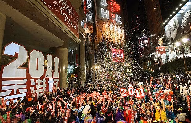 Tại Quảng trường Thời đại ở Hongkong