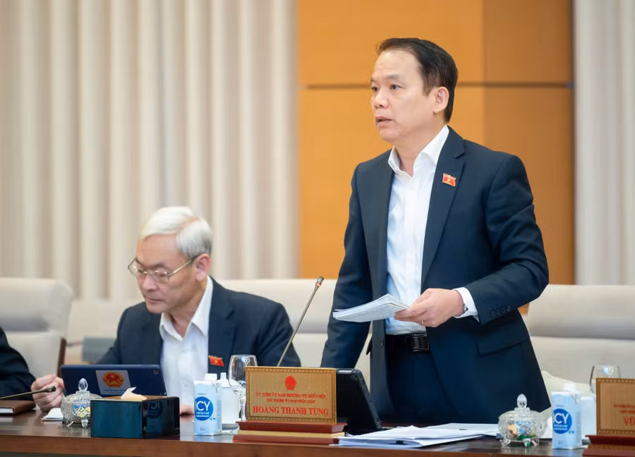 Chủ nhiệm Ủy ban Pháp luật Hoàng Thanh Tùng phát biểu. Ảnh: Quochoi.vn Chủ nhiệm Ủy ban Pháp luật Hoàng Thanh Tùng phát biểu. Ảnh: Quochoi.vn