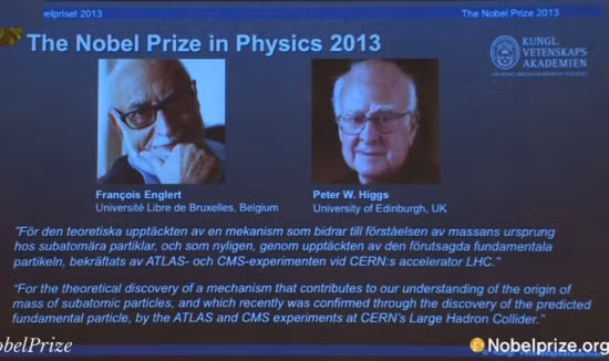 Khám phá "hạt của Chúa" đoạt giải Nobel Vật lý