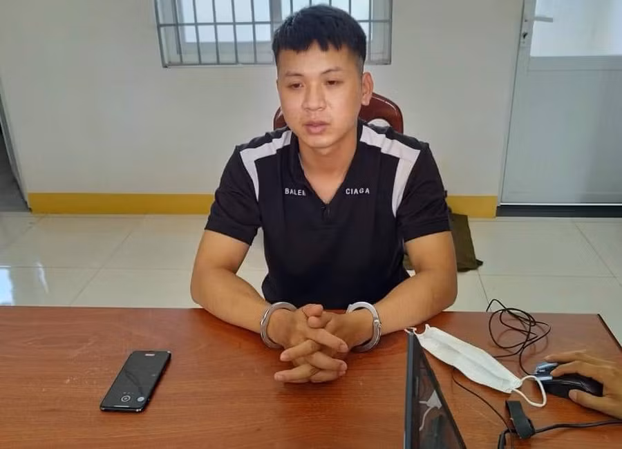 Phan Văn Hiếu tại cơ quan Công an. (Ảnh: TT)