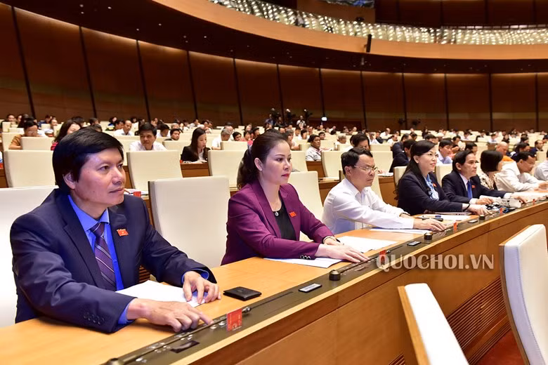 Các đại biểu Quốc hội bấm nút thông qua dự án Luật. Ảnh: Quochoi.vn Các đại biểu Quốc hội bấm nút thông qua dự án Luật. Ảnh: Quochoi.vn