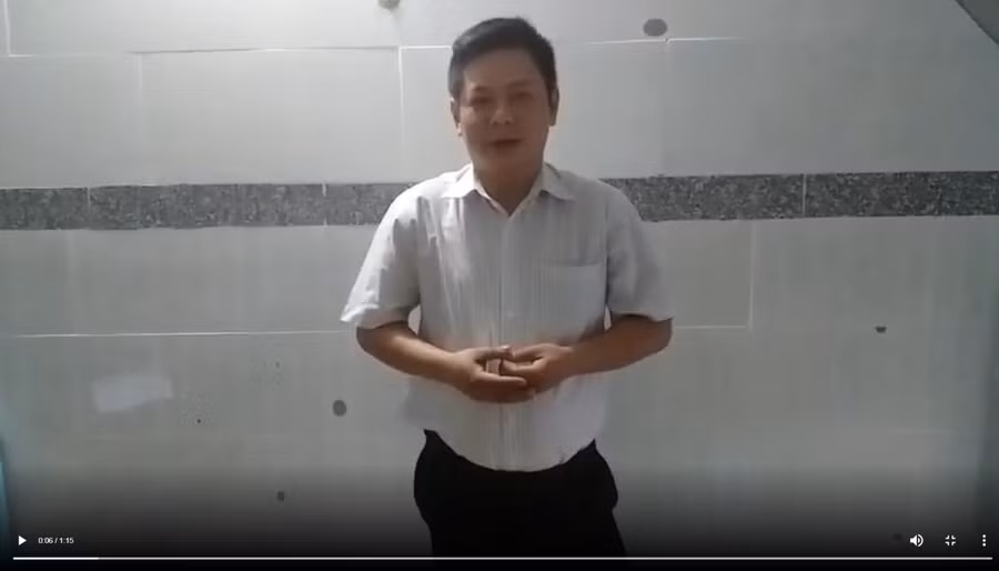 Anh Nguyễn Đức Thọ gửi lời cảm ơn tới Nhà trường (ảnh cắt từ clip)