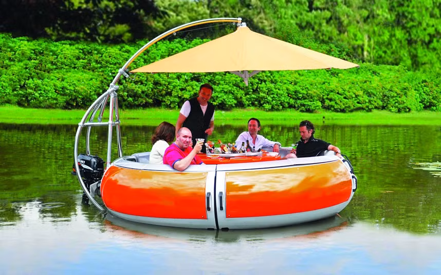 Avid fishermen will no longer have to wait to get back on land before they enjoy their catch of the day with this barbecue dining boat. Available from gift retailer Hammacher Schlemmer, this boat has a built-in barbecue grill that provides waterborne meals for up to ten adults. However, it will set you back $50,000 (£32,000).