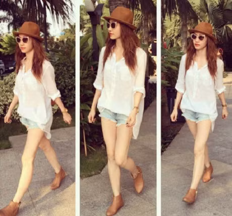 Nhung kieu phoi so mi trang, quan short tien dung nang khong the bo qua - Anh 3