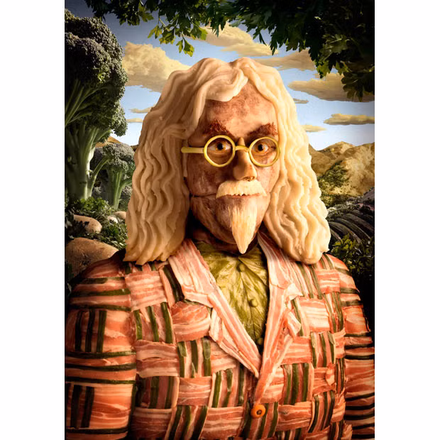Renowned food artist Carl Warner has created a portrait of comedian Billy Connolly out of traditionally Scottish foodstuffs. Carl says 