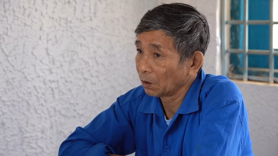 Mai Tấn Thưởng tại cơ quan công an. Ảnh: Công an Kon Tum.