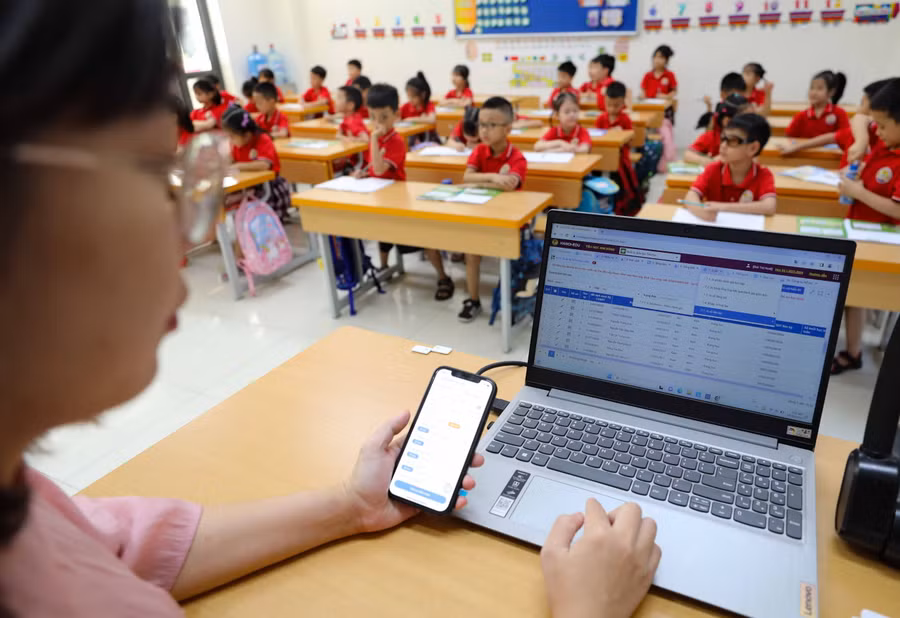 Một lớp học tại quận Ba Đình (Hà Nội). Ảnh: Phòng GD&amp;ĐT Ba Đình.