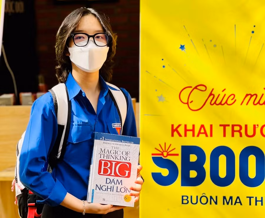 Một đoàn viên của TP Buôn Ma Thuột tham gia các hoạt động hưởng ứng Ngày sách và Văn hoá đọc năm 2022 (ảnh: KH).