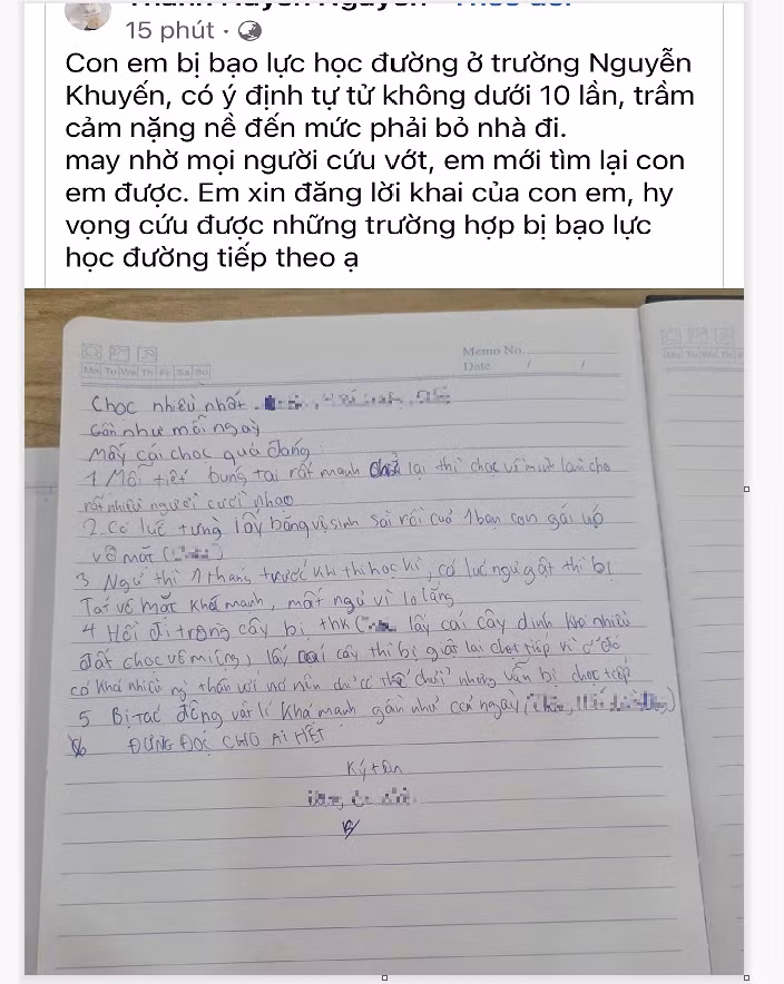 Dòng trạng thái trên trang cá nhân của chị Nguyễn Thanh H. - Ảnh chụp màn hình.