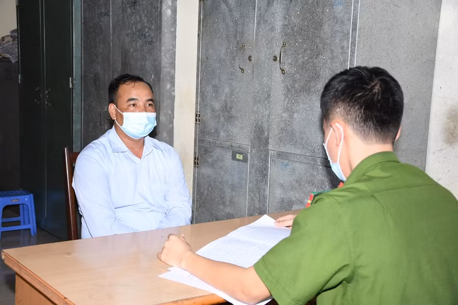 Đối tượng Nguyễn Hải Hà làm việc với cơ quan công an.