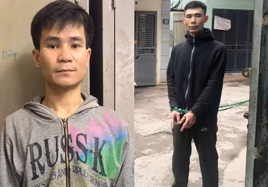 Hai đối tượng tại cơ quan điều tra. Ảnh: Công an Hà Nội