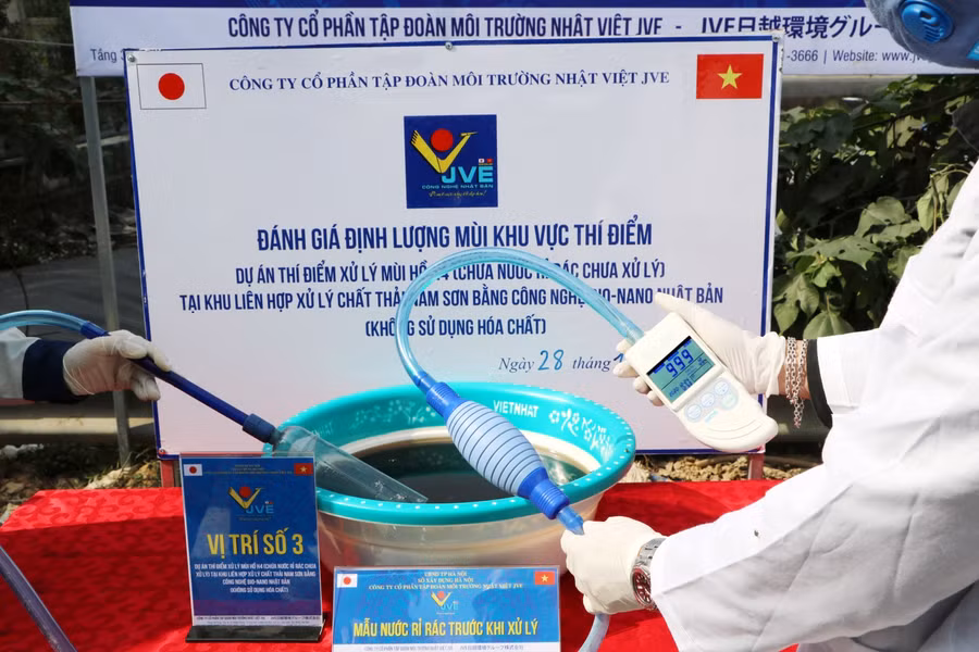 Kết quả đánh giá độc lập mùi nước rỉ rác trước xử lý (Kết quả đo được tại vị trí 3 cho giá trị là 999).