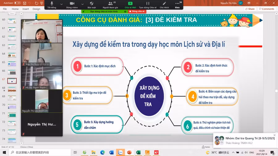 Một lớp học ảo hỗ trợ giáo viên đại trà tỉnh Quảng Trị.