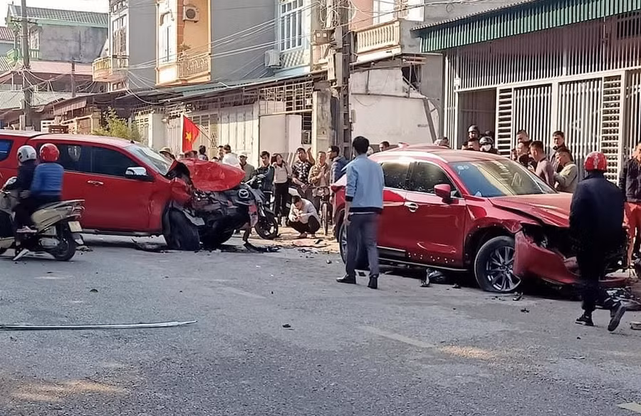 Hiện trường vụ tai nạn giao thông.
