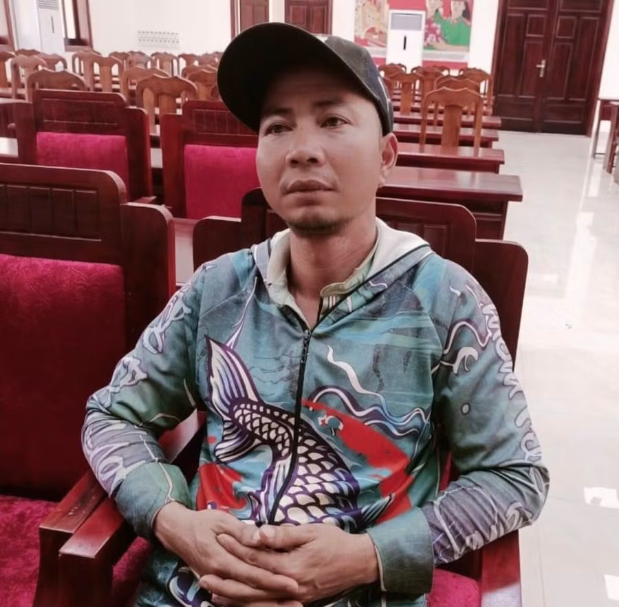Đối tượng Hoàng Ngọc Nhân tại cơ quan Công an (ảnh: TrM).