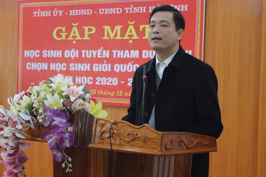 Ông Nguyễn Thành Đồng, phó Trưởng ban Tuyên giáo Hà Tĩnh hy vọng các học sinh tham dự kỳ thi HSG Quốc gia sẽ đạt kết quả tốt.