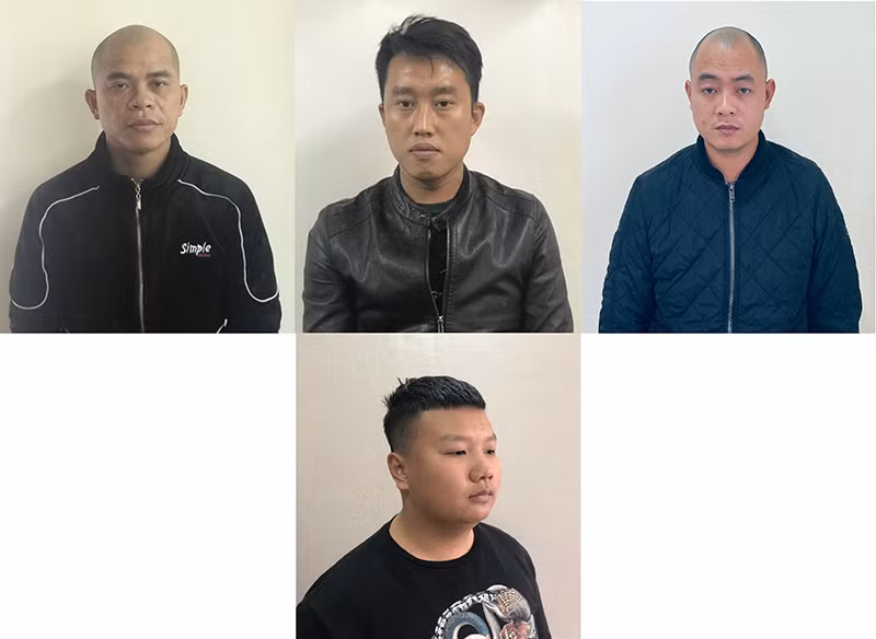 Nhóm đối tượng có hành vi cưỡng đoạt tài sản của tiểu thương bị bắt giữ, khởi tố. Ảnh: Công an Quảng Ninh